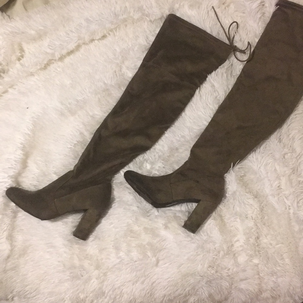 Thigh High Grey Boots